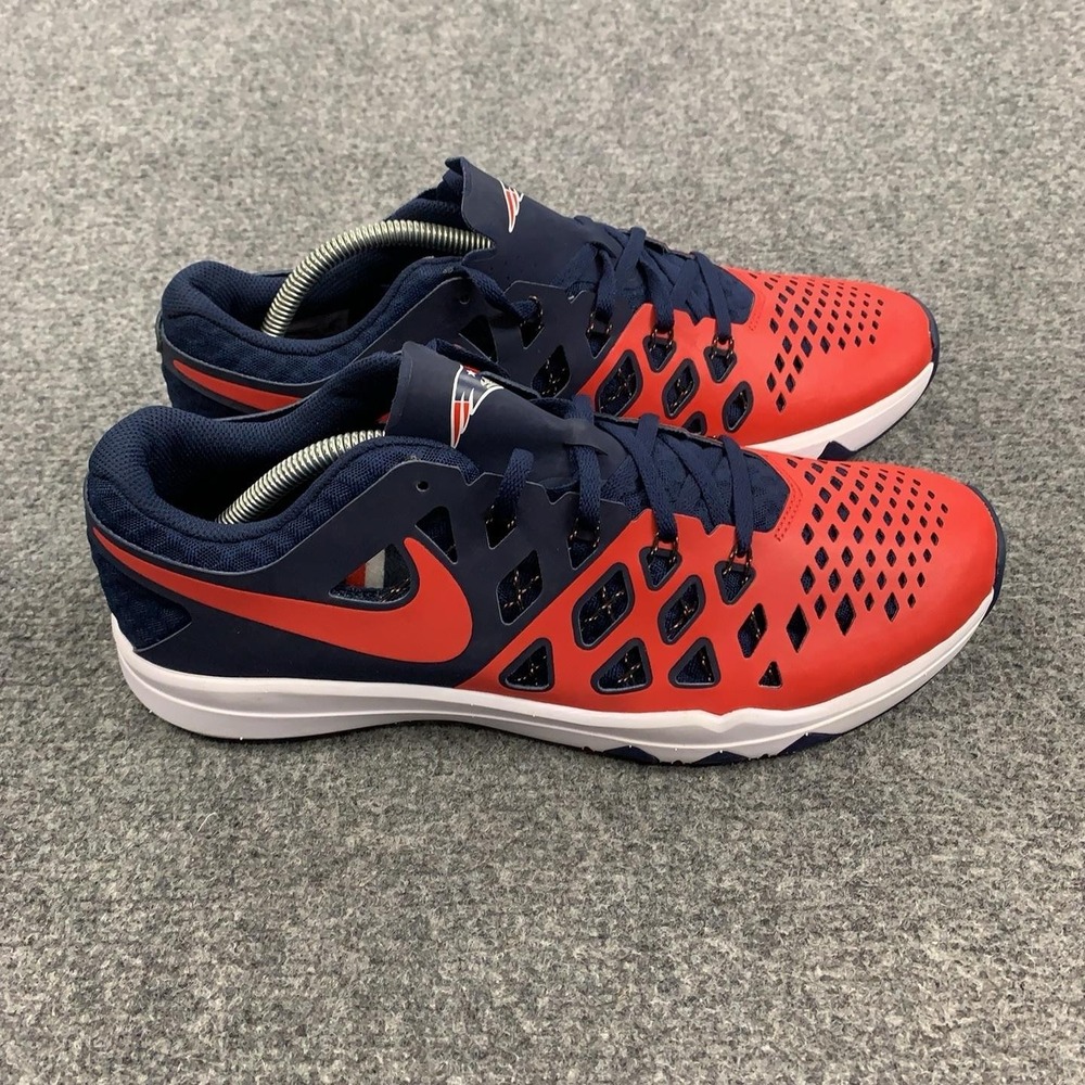 New England Patriots Shoes Mens 11 Blue Red NFL Football Nike Train Speed 4 AMP